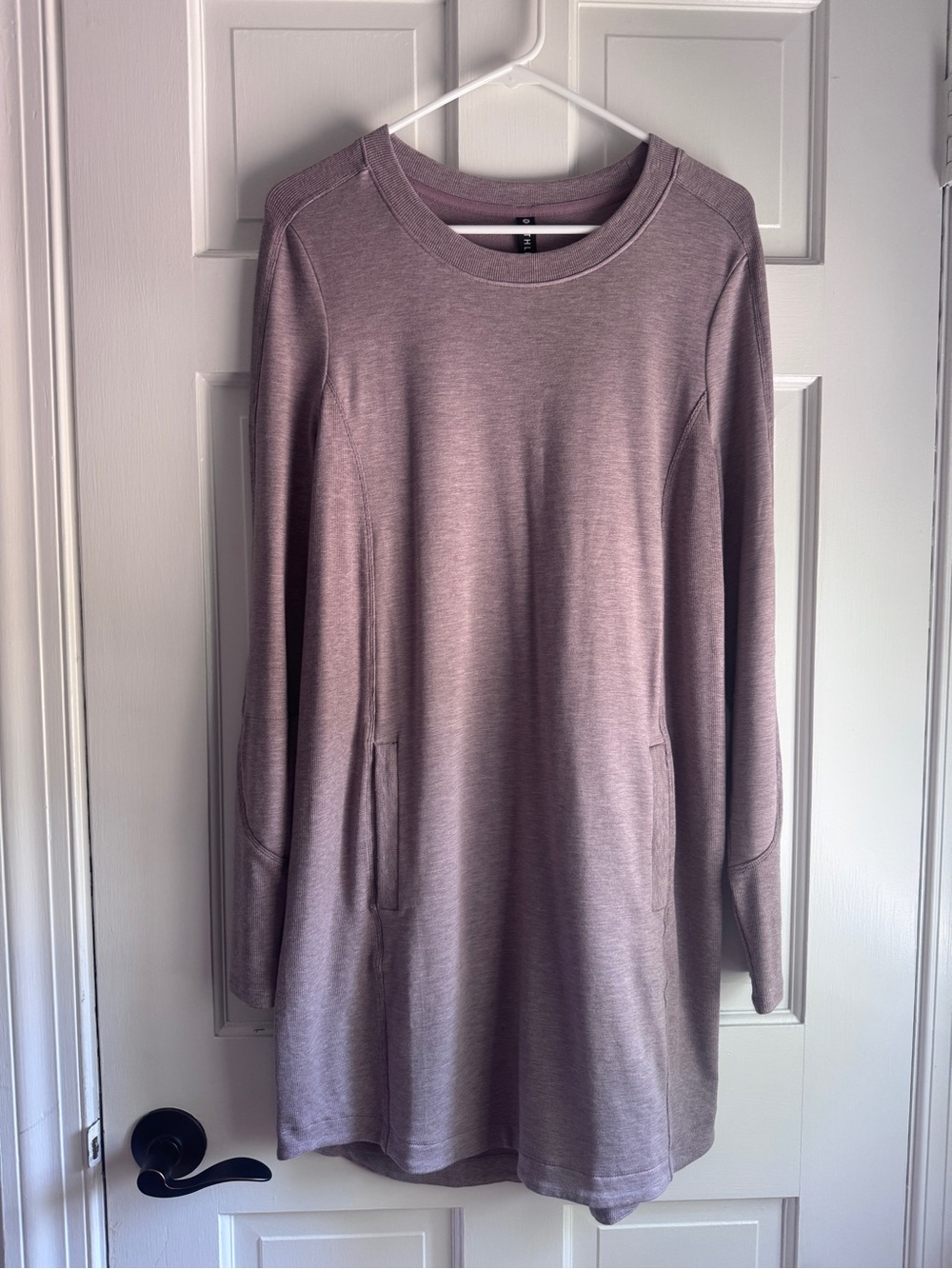 Athleta Mauve Long Sleeve Sweatshirt Dress Tunic Medium Pockets
